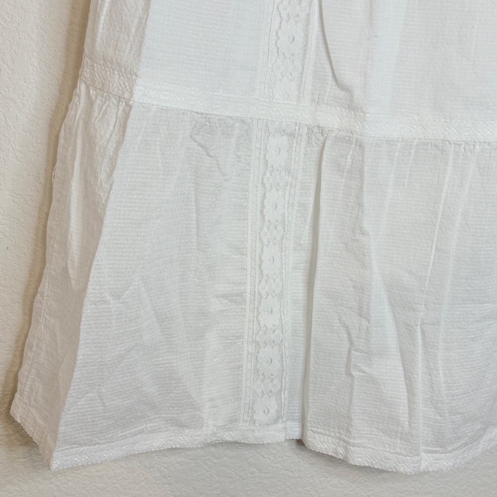 🆕 Avec Les Filles White 🤍Tiered Lace Maxi Skirt L 💖Boho Luxe Cottage 💝NWT - Picture 5 of 16